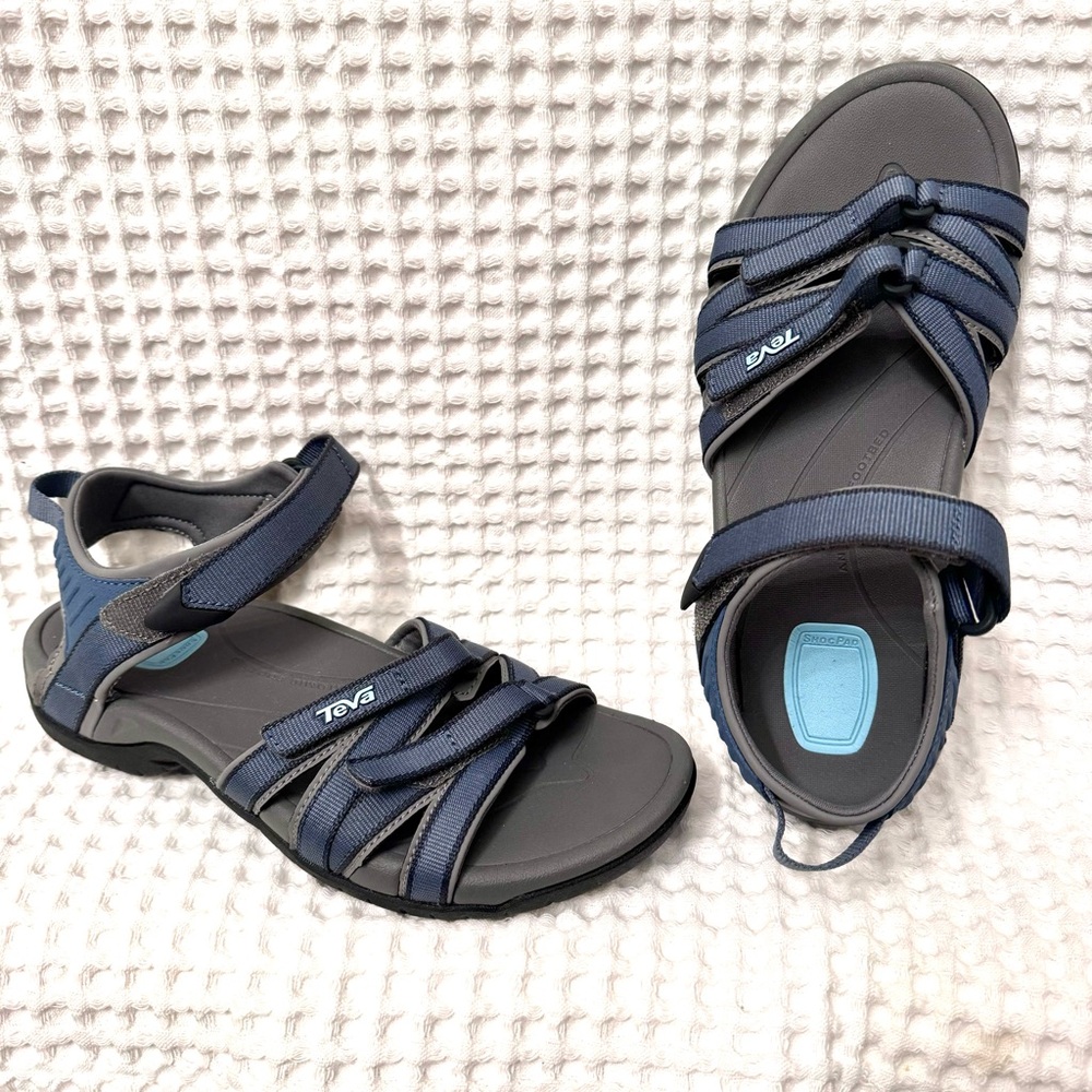 NWOT Teva Tirra Blue and Gray Sport Sandals with Adjustable Straps